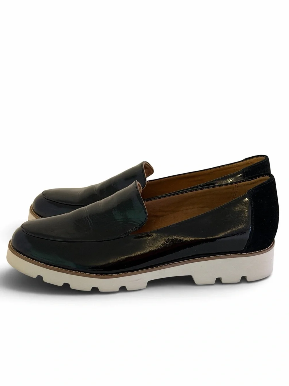 Vionic Kensley Black Patent Leather Platform Loafers Women’s Size 10